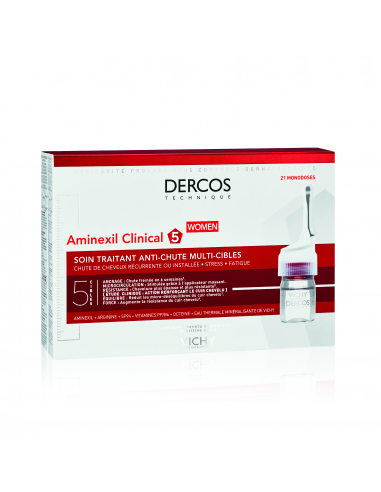 Vichy Dercos Technique Aminexil Clinical 5 Mujer 21 ampollas