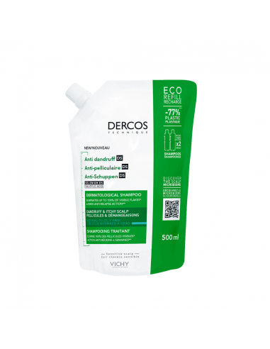 Vichy Dercos Technique Ecorefill Champú Anticaspa DS-Cabello Normal o Graso 390 ml