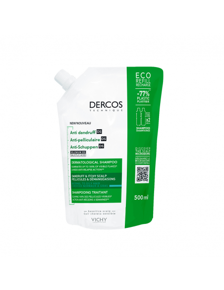 Vichy Dercos Technique Ecorefill Champú Anticaspa DS-Cabello Normal o Graso 390 ml