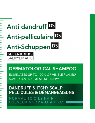 Vichy Dercos Technique Ecorefill Champú Anticaspa DS-Cabello Normal o Graso 390 ml