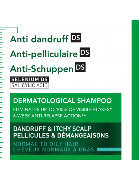 Vichy Dercos Technique Ecorefill Champú Anticaspa DS-Cabello Normal o Graso 390 ml