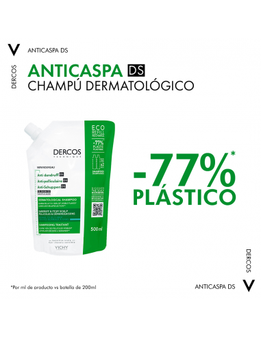 Vichy Dercos Technique Ecorefill Champú Anticaspa DS-Cabello Normal o Graso 390 ml