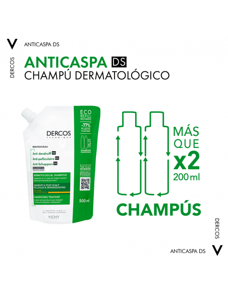 Vichy Dercos Technique Ecorefill Champú Anticaspa DS-Cabello seco 500 ml