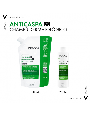 Vichy Dercos Technique Ecorefill Champú Anticaspa DS-Cabello seco 500 ml