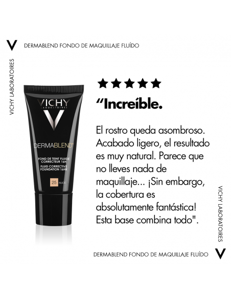 Vichy Dermablend Fondo de Maquillaje Fluido Alta Cobertura 16h Tono 25 Nude