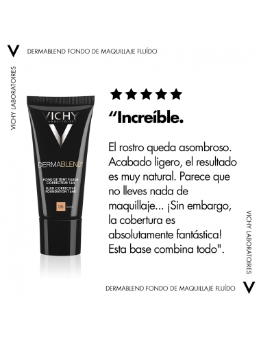 Vichy Dermablend Fondo de Maquillaje Fluido Alta Cobertura 16h Tono 35 Sand