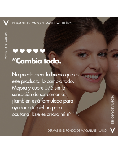 Vichy Dermablend Fondo de Maquillaje Fluido Alta Cobertura 16h Tono 35 Sand