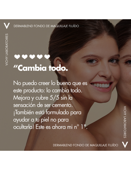 Vichy Dermablend Fondo de Maquillaje Fluido Alta Cobertura 16h Tono 35 Sand