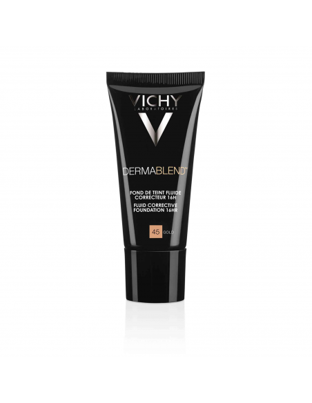Vichy Dermablend Fondo de Maquillaje Fluido Alta Cobertura 16h Tono 45 Gold