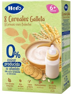 Hero Pedialac Papilla 8 Cereales con Galletas 340 g