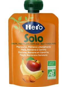 Hero Solo Eco Pouches Manzana Plátano y Zanahoria 100 g