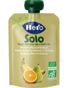 Hero Solo Eco Pouches Plátano Pera y Naranja 100 g