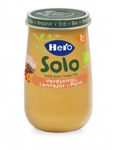 Hero Solo Eco Tarrito Verduritas Lentejas y Pavo 190 g