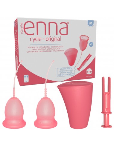 Enna Cycle Copa menstrual con aplicador Talla M 2 unidades