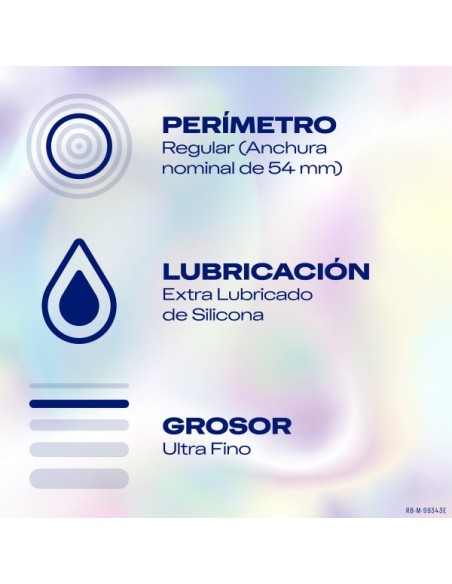 Durex Preservativos Invisible Extra Lubricados 12 unidades
