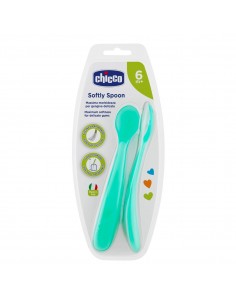Chicco Cuchara Silicona Azul 2 Unidades