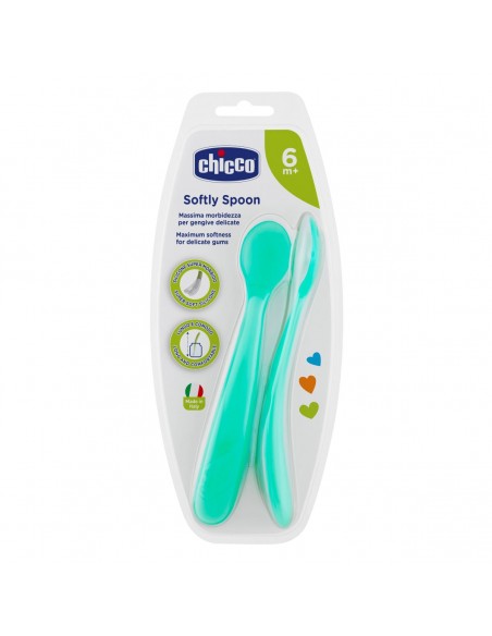 Chicco Cuchara Silicona Azul 2 Unidades
