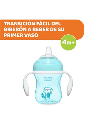 Chicco Vaso de transición Mix&Match azul 200 ml +4 meses