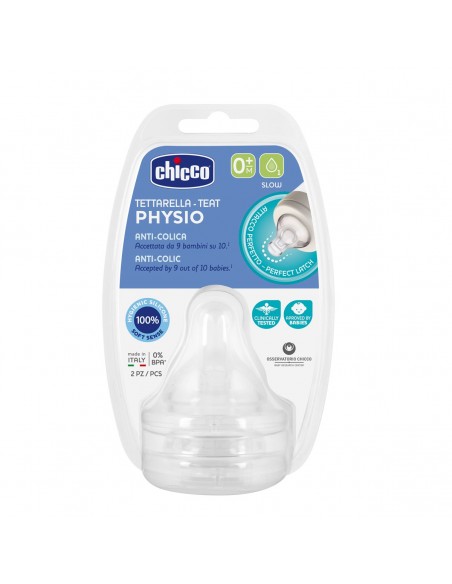 Chicco Tetina Physio Flujo Lento 0M+ 2 Unid
