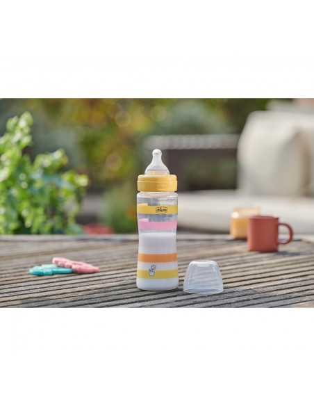 Chicco Biberon Pp Tetina Silicona Flujo Rapido 4M+ Rosa 330 ml