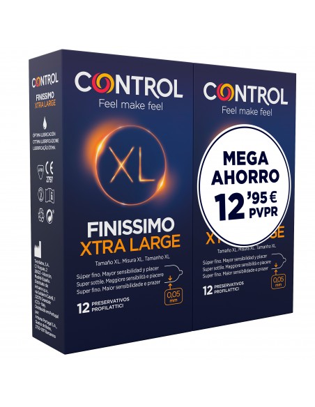 Control Finissimo XL Preservativos Pack Ahorro 2x12 unidades