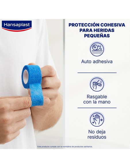 Hansaplast Venda Cohesiva Dedos Azul 5 x 2,5 cm