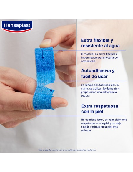 Hansaplast Venda Cohesiva Dedos Azul 5 x 2,5 cm