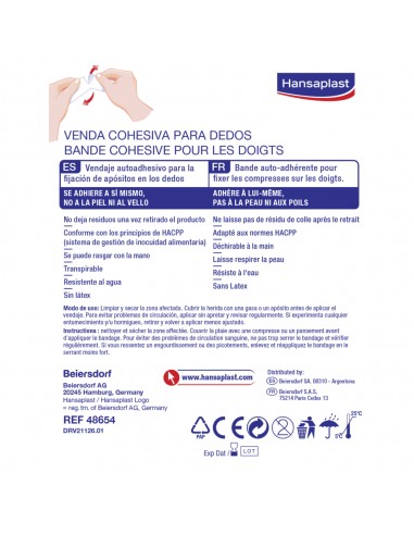 Hansaplast Venda Cohesiva Dedos Azul 5 x 2,5 cm