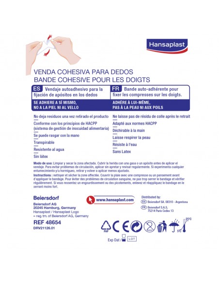 Hansaplast Venda Cohesiva Dedos Azul 5 x 2,5 cm