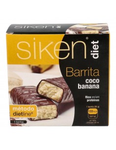 Siken Diet Barrita de Coco Banana 5 unidades