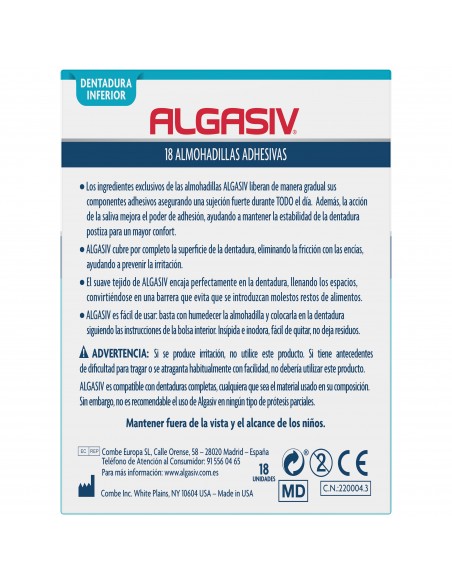 Algasiv Dentadura Inferior 18 unidades
