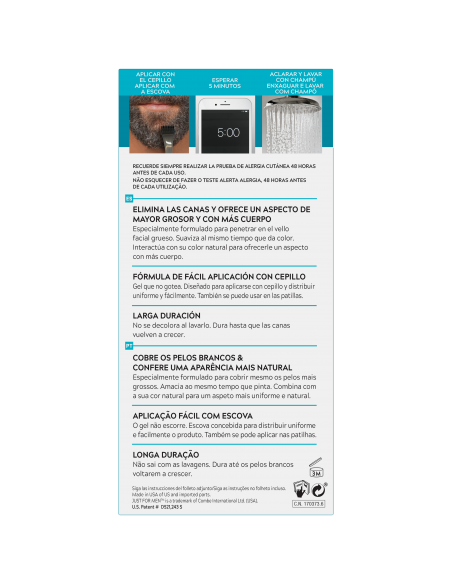 Just For Men Gel Bigote, Barba y Patillas Negro