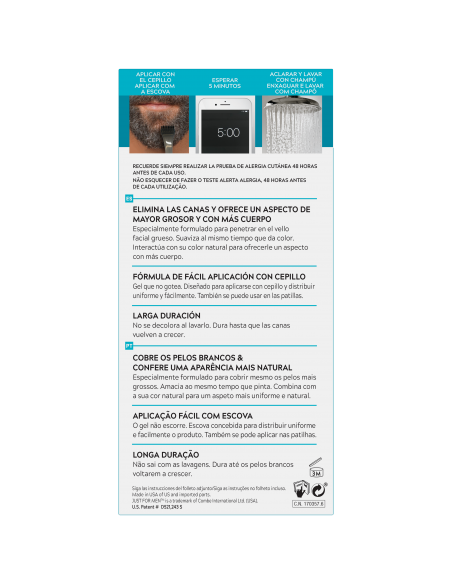 Just For Men Gel Bigote, Barba y Patillas Castaño Oscuro