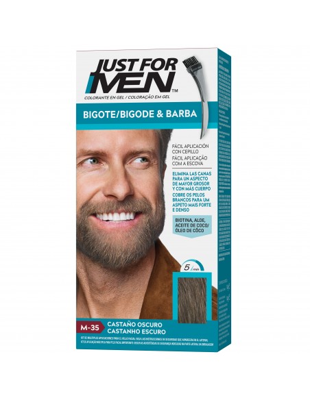 Just For Men Gel Bigote, Barba y Patillas Castaño Oscuro