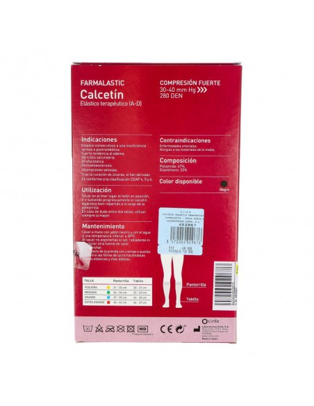 Farmalastic Calcetin Fte Negro T-P