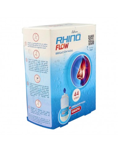 Rhinoflow Estuche + Irrigador Nasal 44 Sobres 3 G + 1 Botella 300