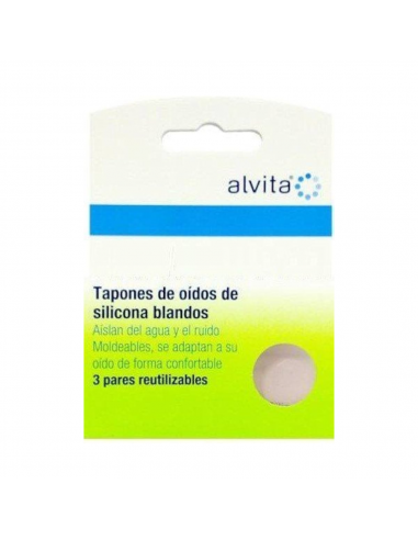 Alvita Tapones Oidos Silicona Blandos Agua 6 U