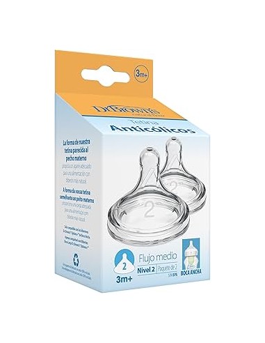 Dr Brown Tetina Silicona Prematuros Natural Fl Pack 2 U Boca Ancha