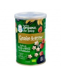 Gerber Organic Snacks Puffs Trigo y Frambuesa 35 g