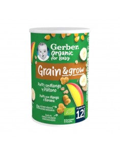 Gerber Organic Snacks Puffs Cereales Mango y Plátano 35 g