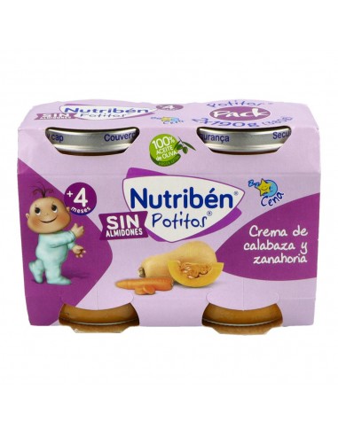 Nutribén Potito Cena Crema Calabaza y Zanahoria 2x190 g