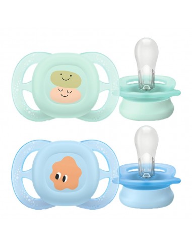 Avent Ultra Start Chupete Silicona Dibujo Niño 0-2 meses 2 unidades