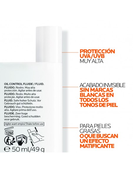 La Roche Posay Anthelios Fluido Invisible Oil Control Color SPF50 50 ml