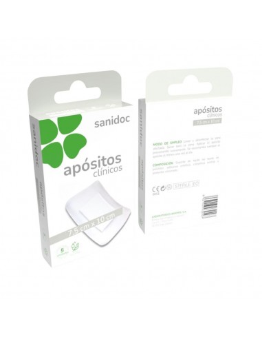 Sanidoc Apósito Clínico 7,5x10 cm 5 unidades
