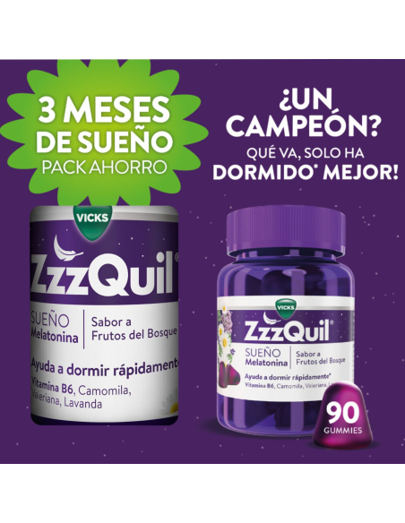ZZZQuil Natura Pack 60 + 30 gominolas con melatonina