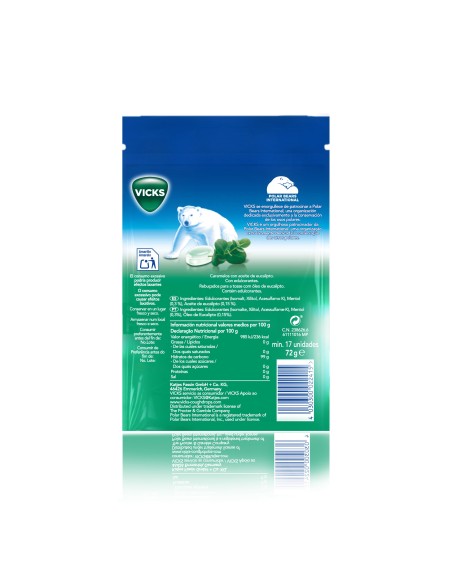 Vicks Caramelos Doble Acción Bolsa 72 g