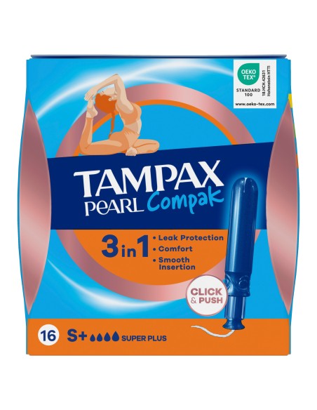 Tampax Pearl Compak Tampones Súper Plus 16 unidades