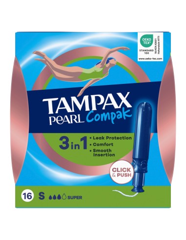 Tampax Pearl Compak Tampones Súper 16 unidades