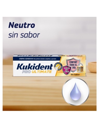 Kukident Adhesivo para prótesis dentales Pro Ultimate sin Sabor 57g