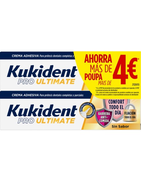 Kukident Pro Ultimate sin Sabor Duplo 2x40g